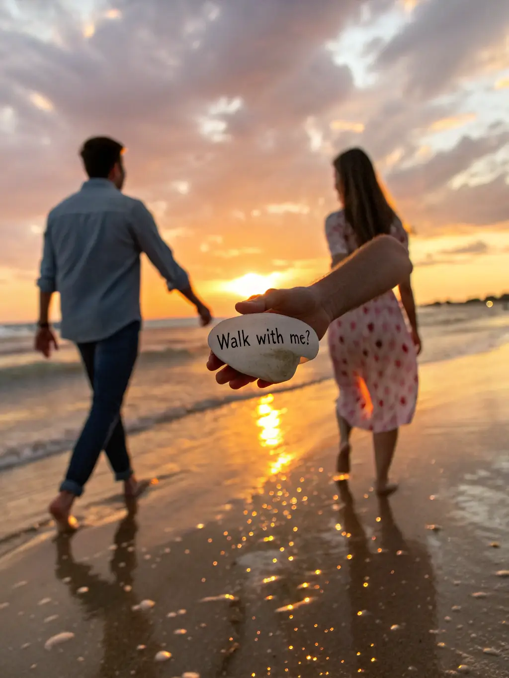 A picture of a couple holding hands and smiling while walking on a beach in Mauritius, representing improved communication and stronger relationships, for the Life Coaching in Mauritius website.